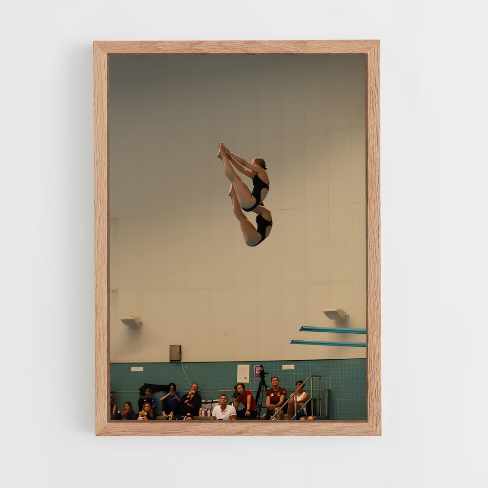 Poster Saut Équilibré – affiche Plongeon depuis une plateforme (vue 4)